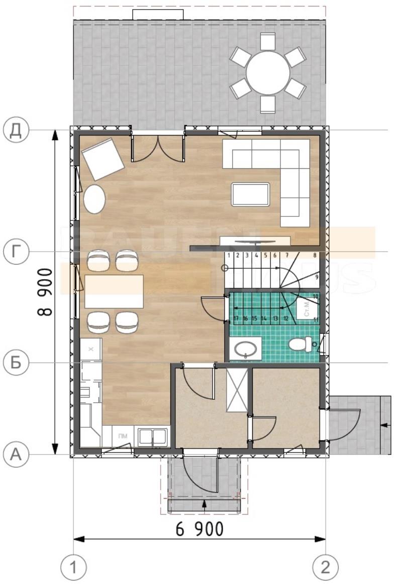 С. ДЫМЕР. ПРОЕКТ ДВУХЭТАЖНОГО ДОМА ЭВЕЛИНА-103 : ПОСТРОЕННЫЕ ДОМА : БАУЕН ХАУС