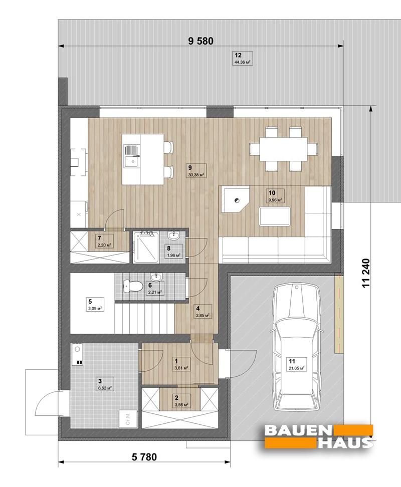 Проект Модерн – 142 План этажа 1