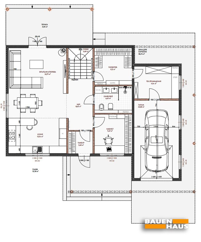 Проект Лиран – 201 План этажа 1