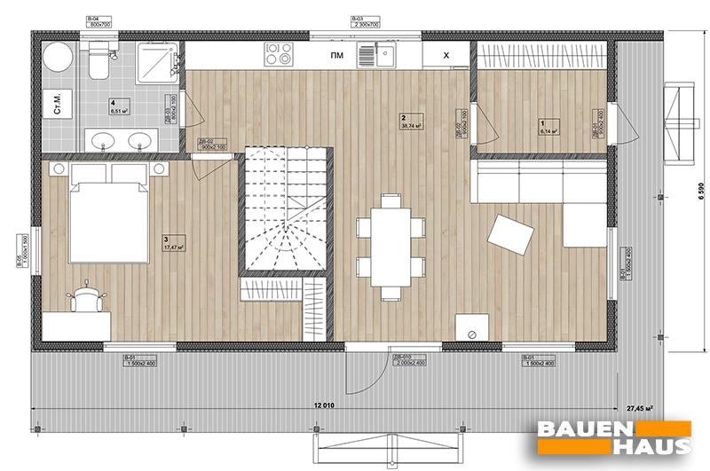 Проект Оболонь – 117 План этажа 1