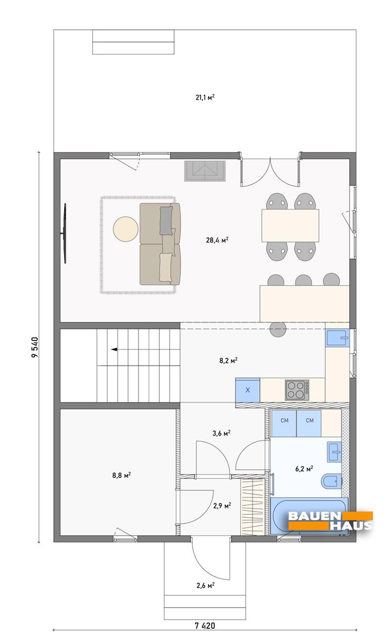 Проект Лютик – 122 План этажа 1