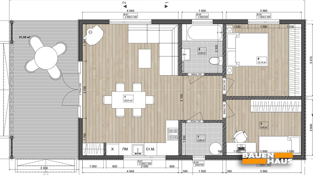 Планировка СИП-панельного дома Мергус – 62