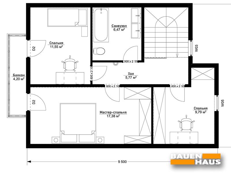 Проект Переяслав – 105 План этажа 2