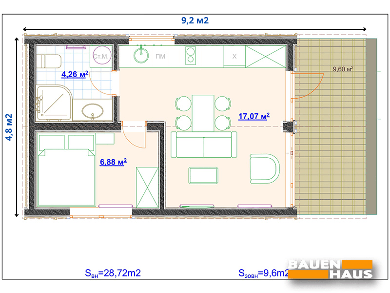 Проект Smart Dacha Patio 29+10 Планування