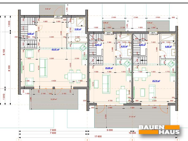 Проект АртСпейс Таунхаус – 231 м2 – План поверху 1