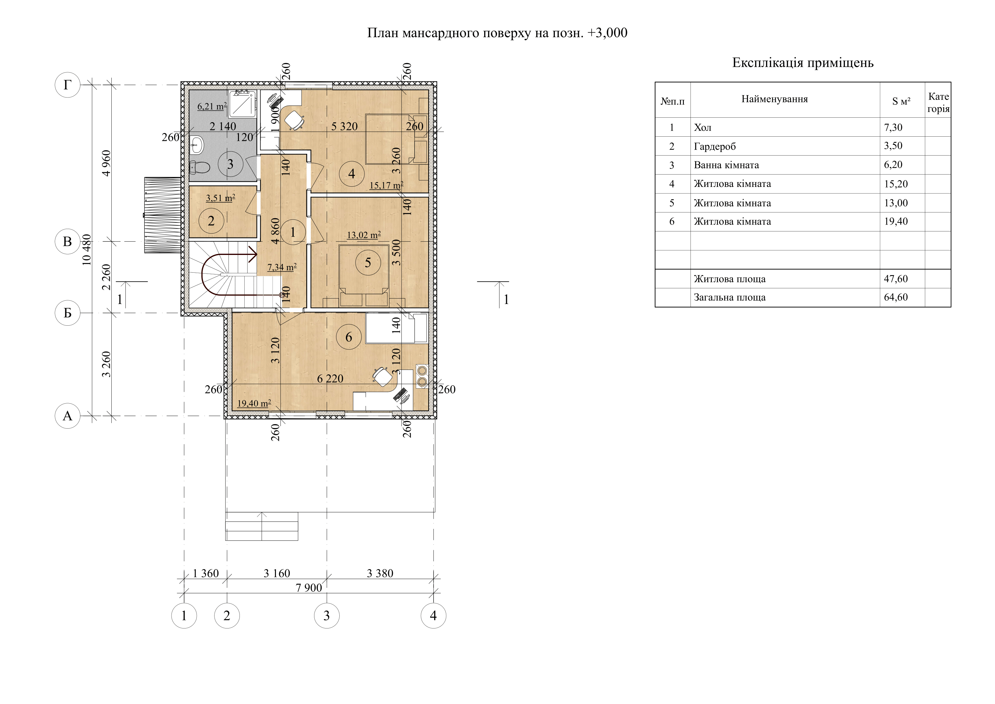 Проект Іберіс – 134 м2 План поверху 2