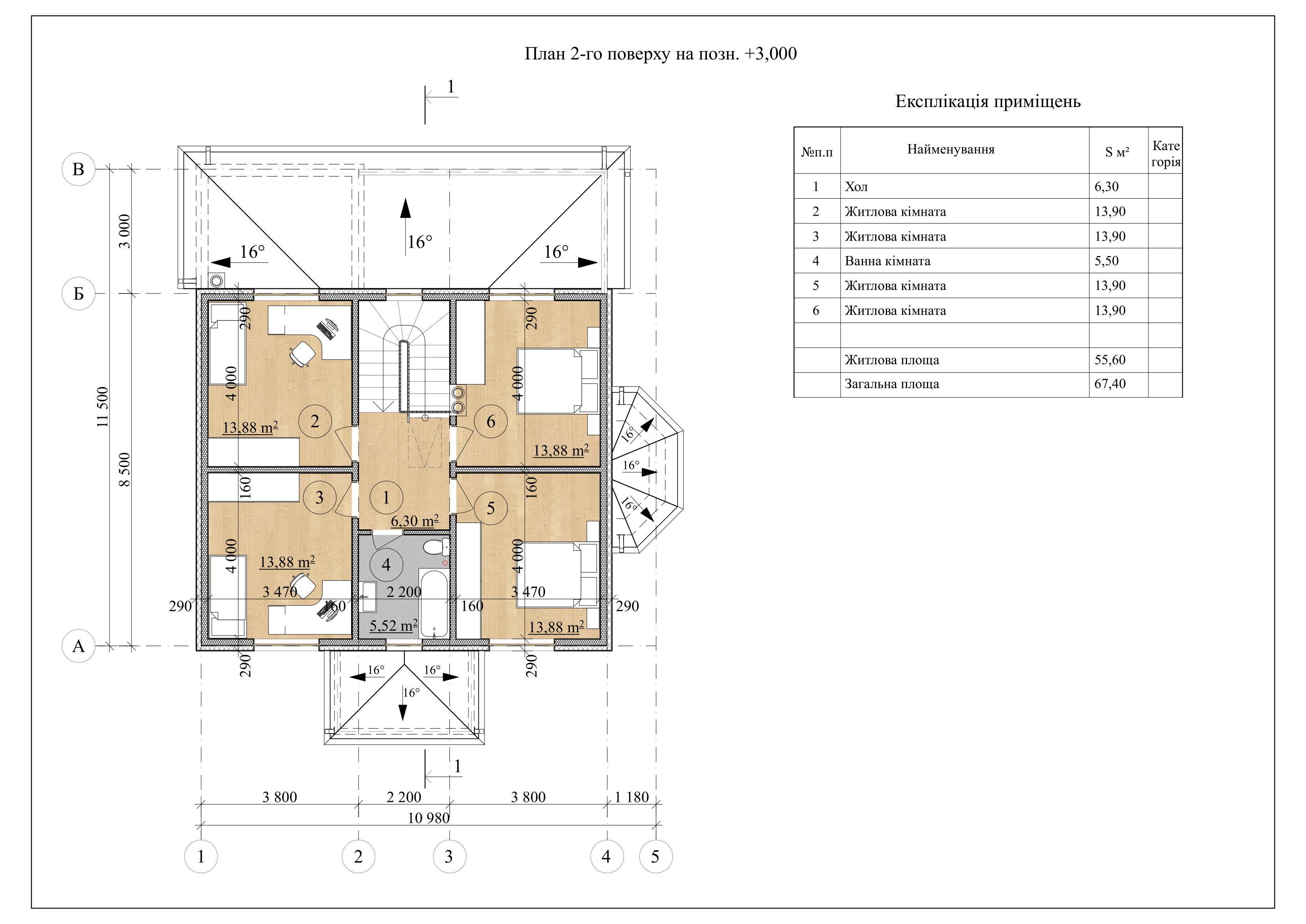 Проект Іванків – 170 м2 План поверху 2