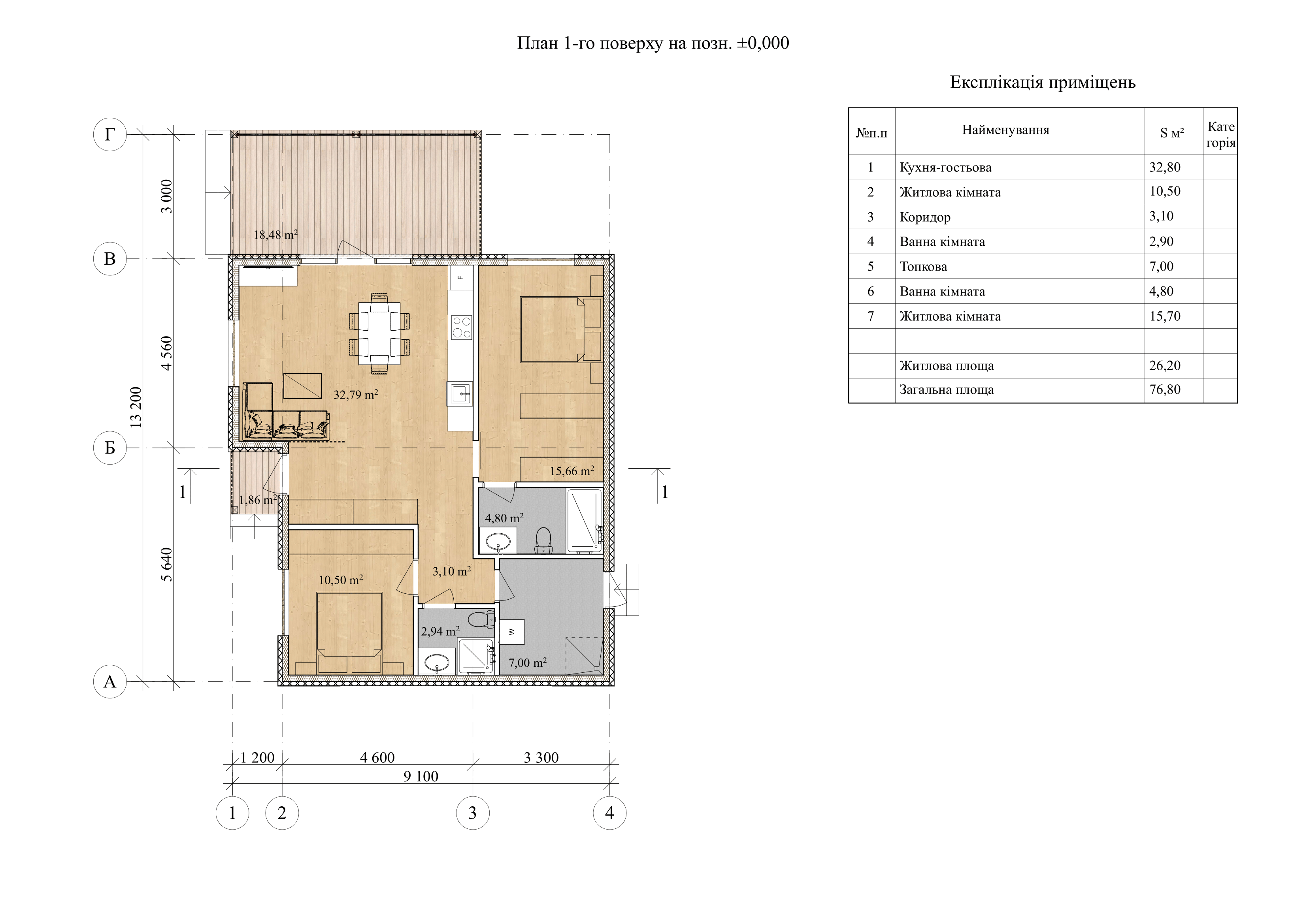 Проект Лума – 76 м2 Планування