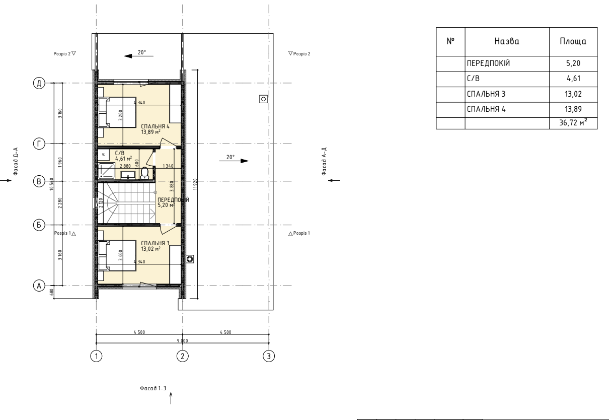 Проект Тарасів – 122 м2 План поверху 2