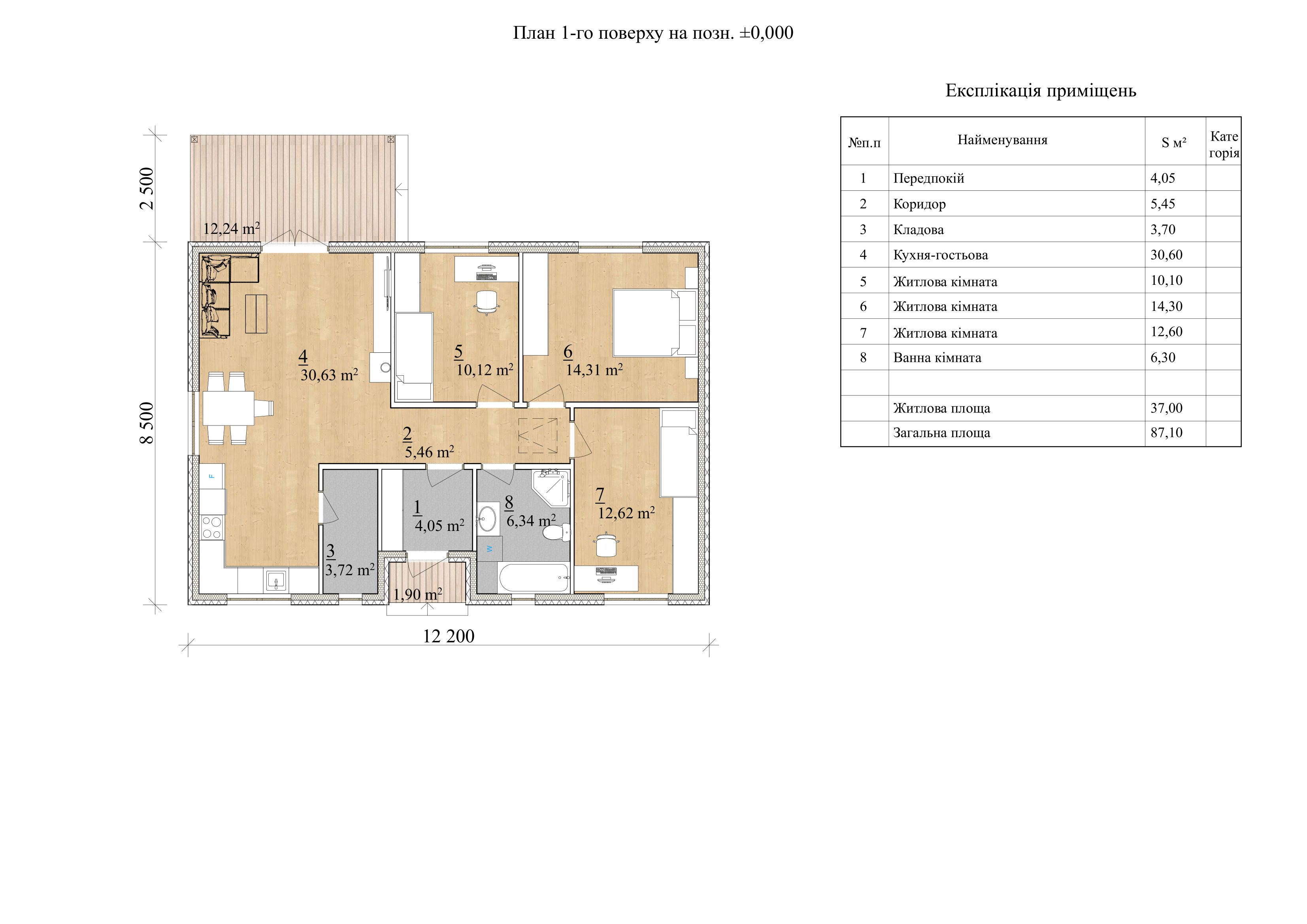 Проект Конвалія 87 м2 Планування